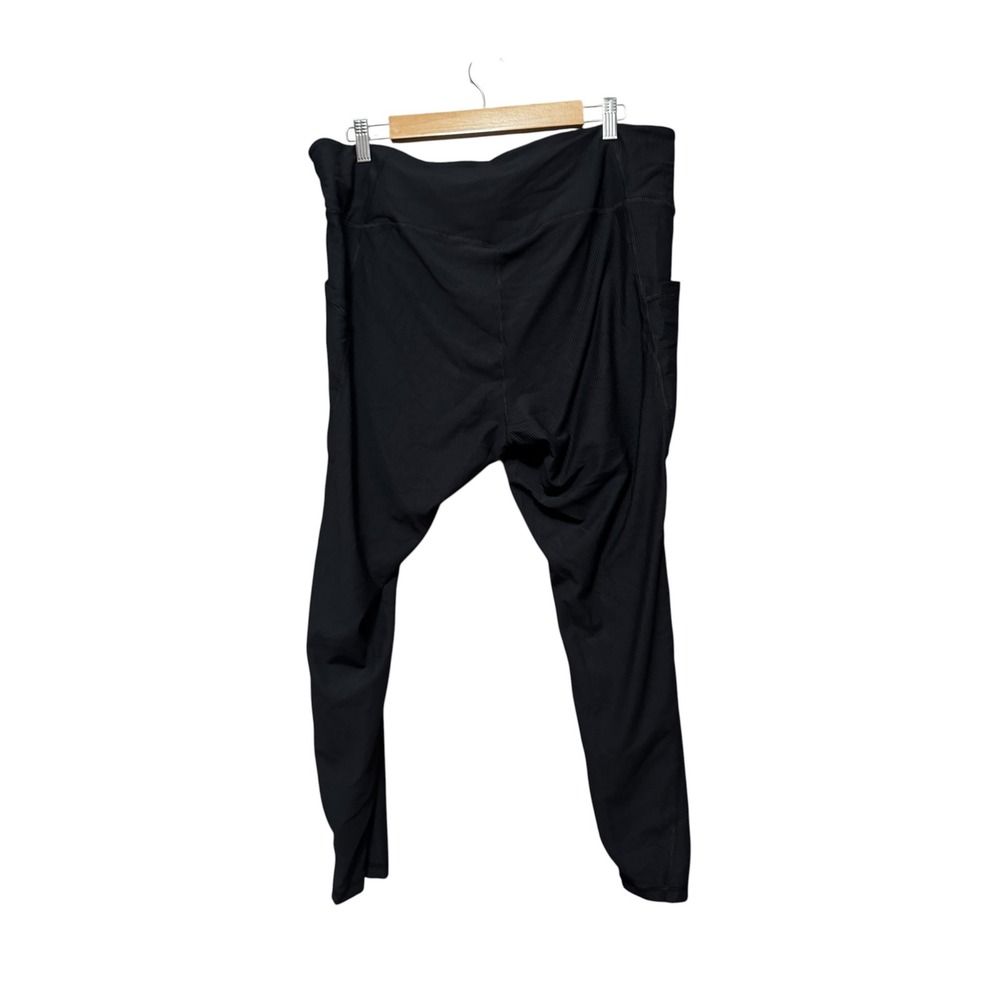 Old Navy Powersoft Leggings Womens 2X Black Excellent Ribbed High Rise Go-Dry